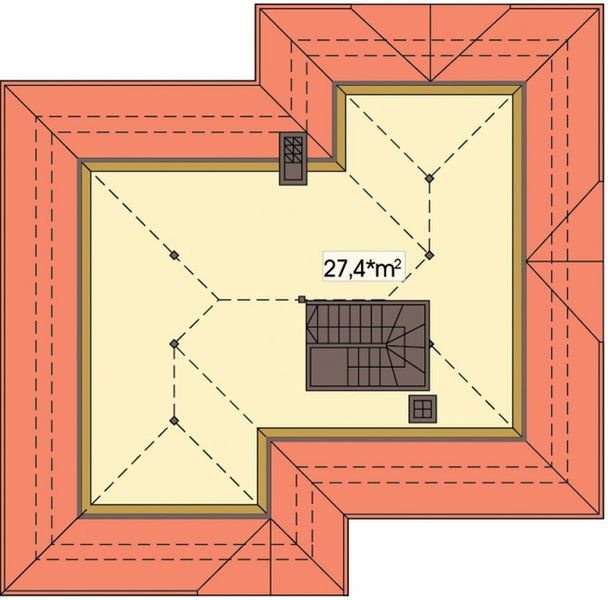 Poddasze projektu Wierzba A schody proste