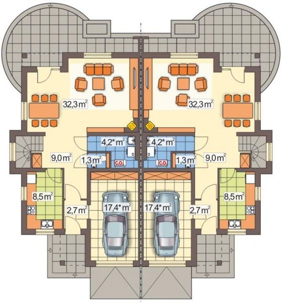 Parter projektu Sławek jednorodzinny dwulokalowy