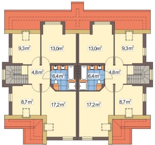 Poddasze projektu Sławek jednorodzinny dwulokalowy