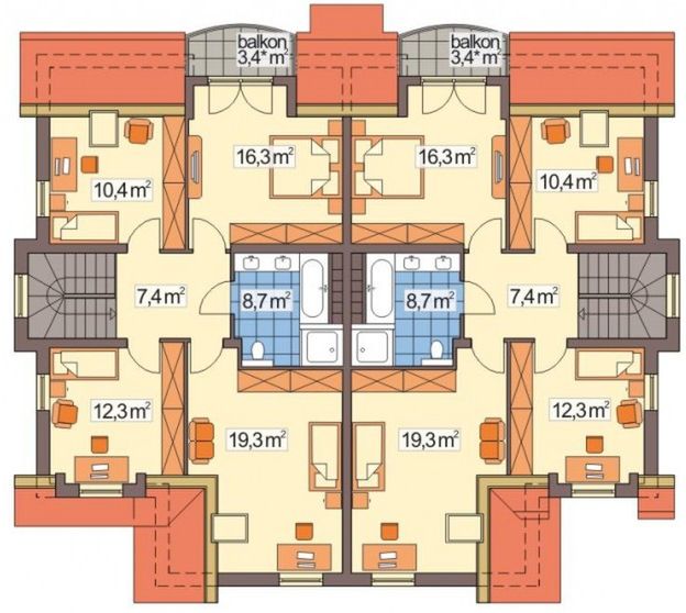 Poddasze projektu Sławek 2A 2-lokalowy
