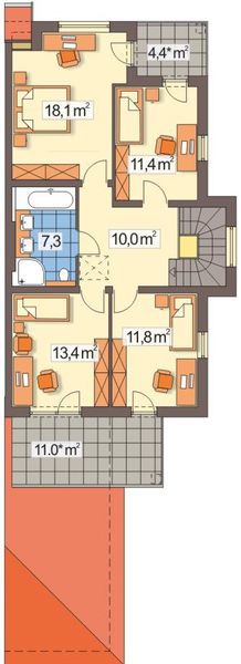 Poddasze projektu Willa Klaudia A - segment
