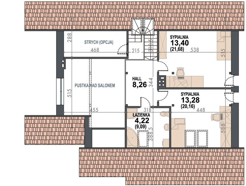 Poddasze projektu Nel II 2G