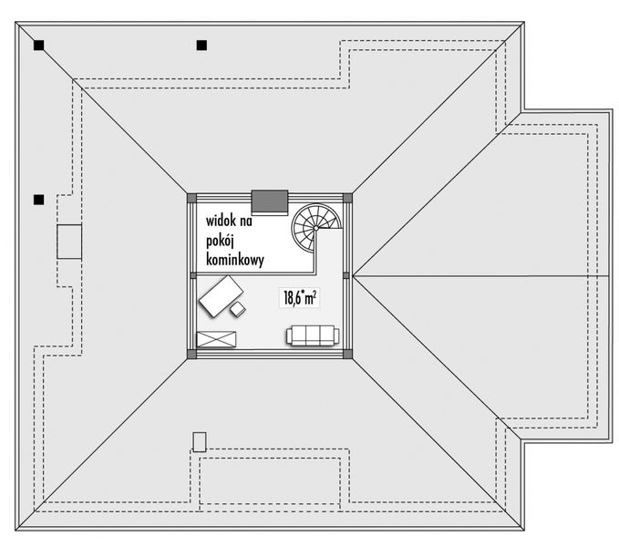 Poddasze projektu Aloes B 2-garaże