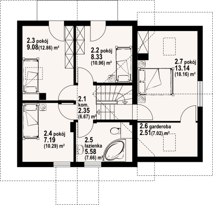 Poddasze projektu Gładyszów dwsk