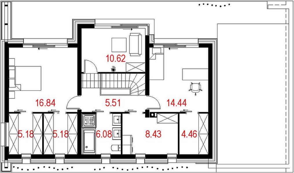 Piętro 1 projektu House 08