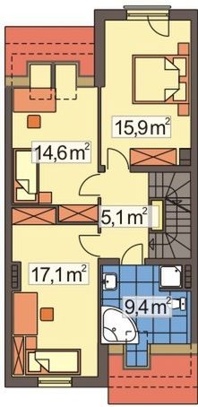 Poddasze projektu Mozaika segment środkowy