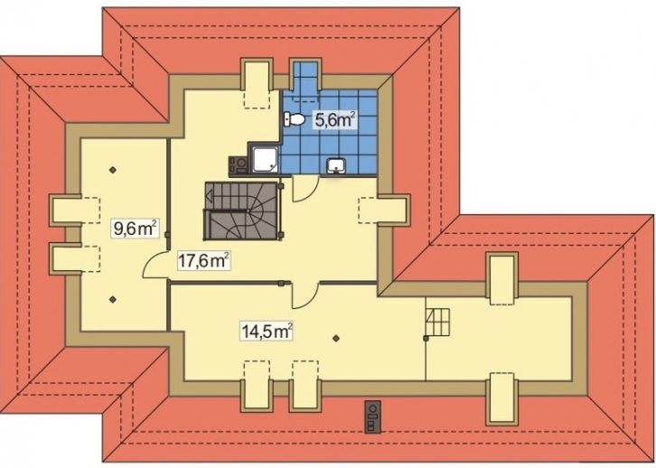 Poddasze projektu Akacja 2 wersja D z podwójnym gar. paliwo stałe