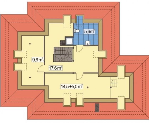 Poddasze projektu Akacja 2 wersja B z poj. garażem paliwo stałe