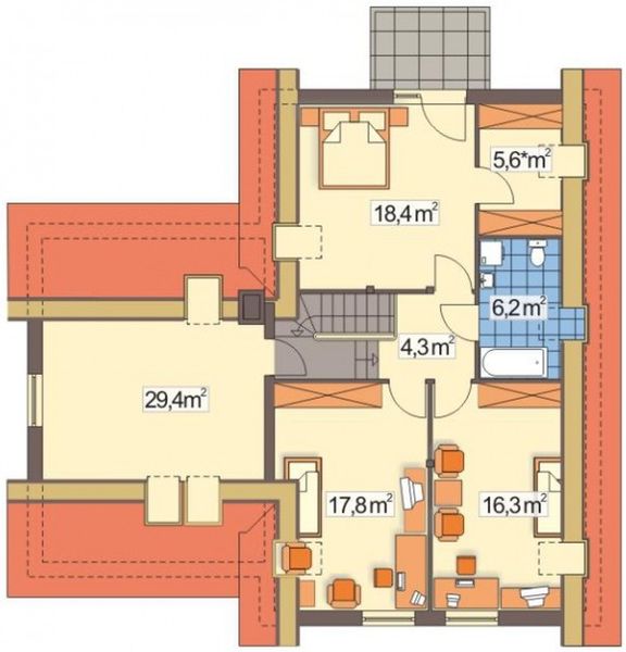 Poddasze projektu Cyprys paliwo stałe wersja B z podwójnym gar.