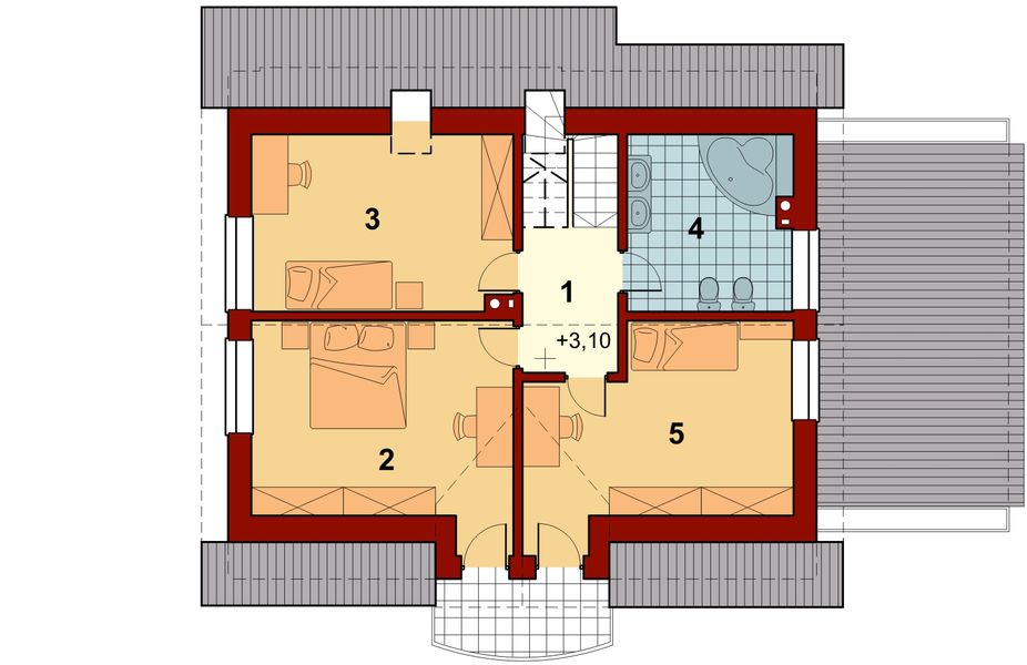 Poddasze projektu Sowa 2 z garażem