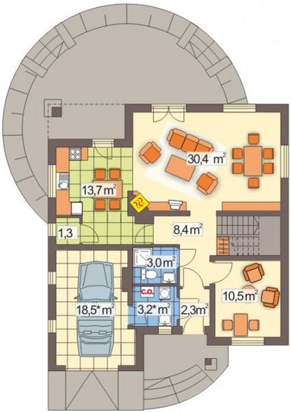 Parter projektu Sara A garaż