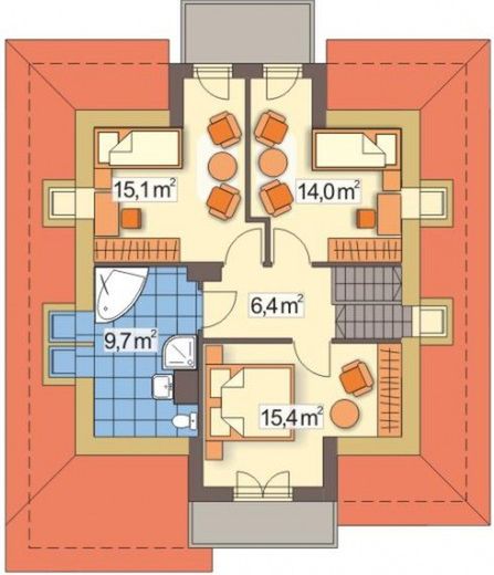 Poddasze projektu Sara A garaż