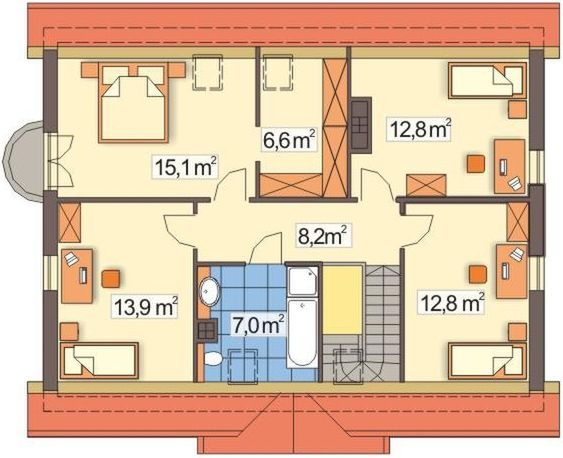 Poddasze projektu Tymianek A garaż
