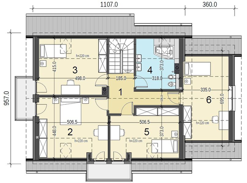 Poddasze projektu Sowa 4 z garażem