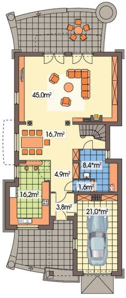 Parter projektu Malwina A garaż