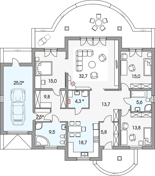 Parter projektu Mila 3B garaż