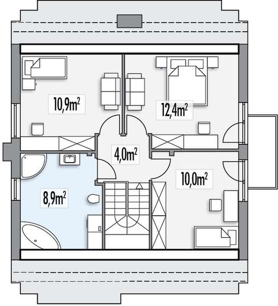 Poddasze projektu Jeżynka A