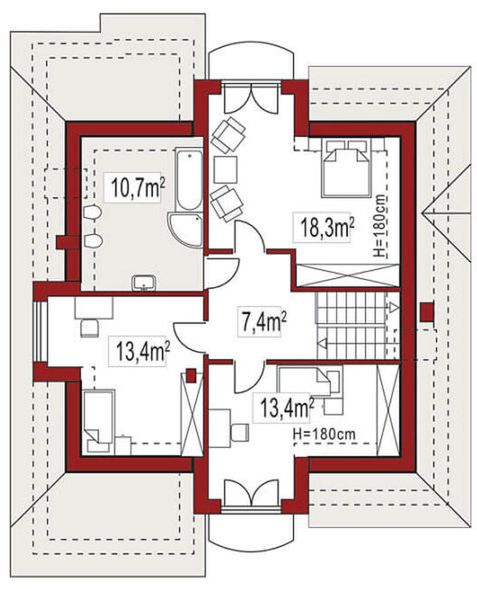Poddasze projektu Agio A