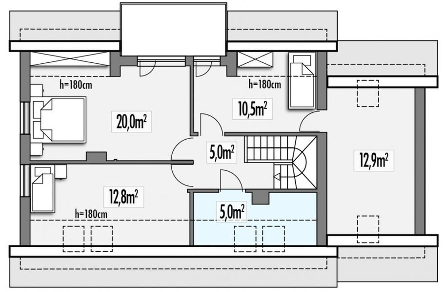 Poddasze projektu Adaś 2B garaż