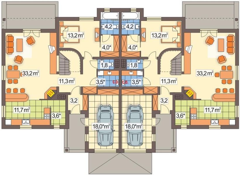 Parter projektu Cynamon wersja B bez wykusza z daszkami