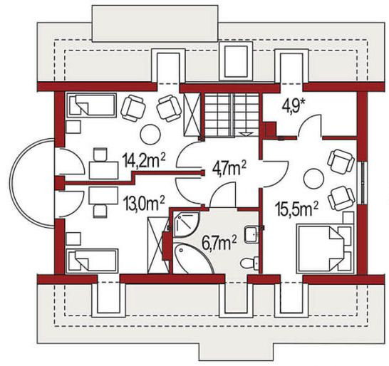 Poddasze projektu Ewa 2B