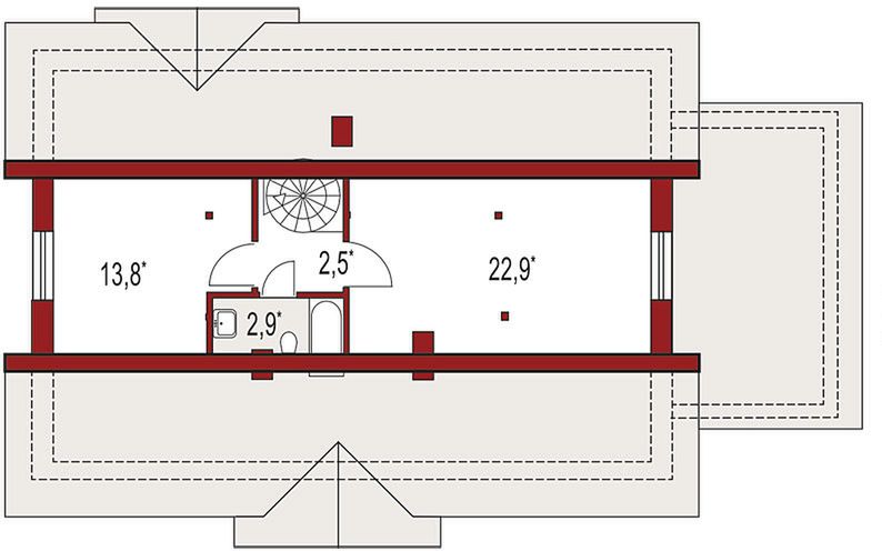 Poddasze projektu Gienia D