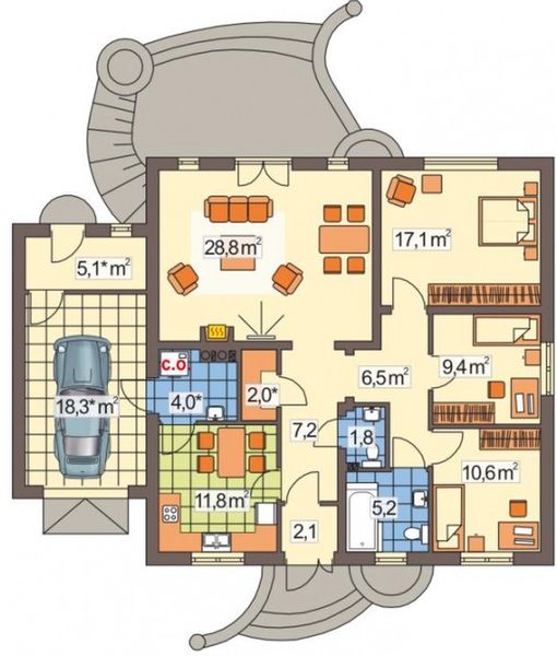 Parter projektu Horyzoncik B garaż Teriva