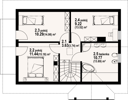 Poddasze projektu Czocha 3 dws