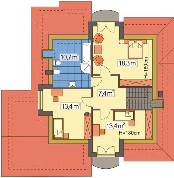 Poddasze projektu Agio paliwo stałe wersja B z podwój. gar.