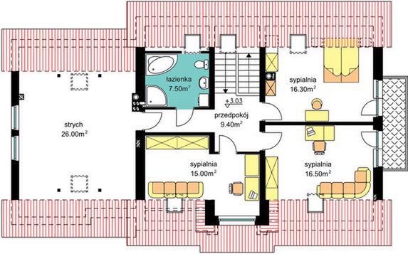 Poddasze projektu BW-37 z lokalem