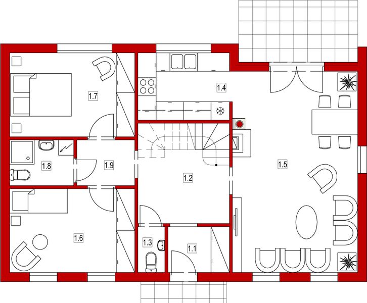 Parter projektu Domek na Podlaskiej (017 ES)