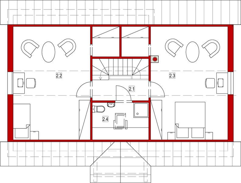 Poddasze projektu Domek na Podlaskiej (017 ES)