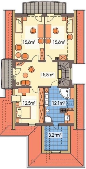 Poddasze projektu Malwina paliwo stałe wersja A