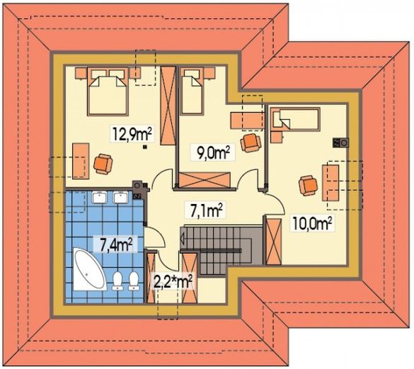 Poddasze projektu Blanka paliwo stałe wersja A