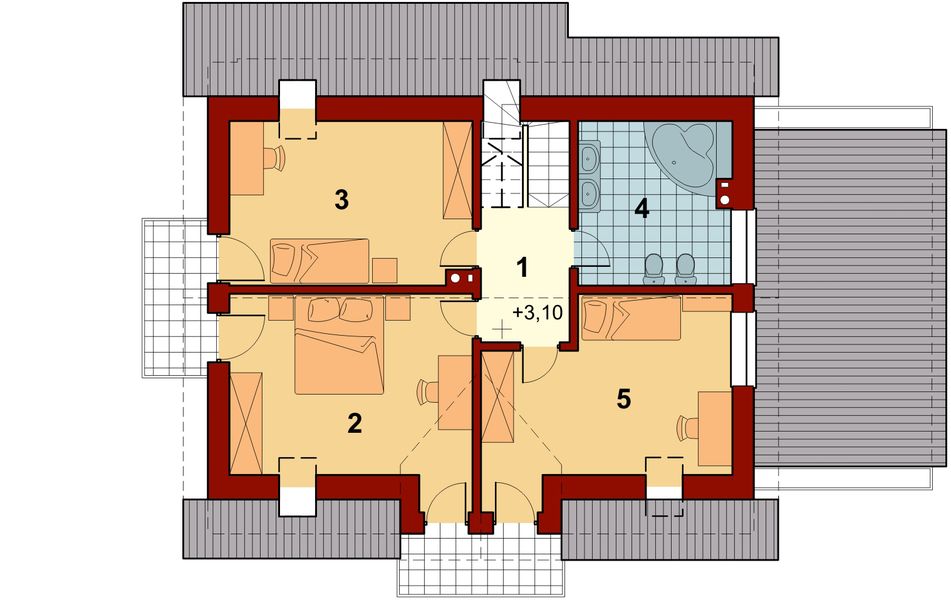 Poddasze projektu Sowa 3 z garażem