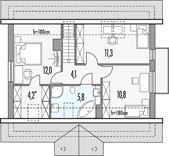 Poddasze projektu Sonia B SG