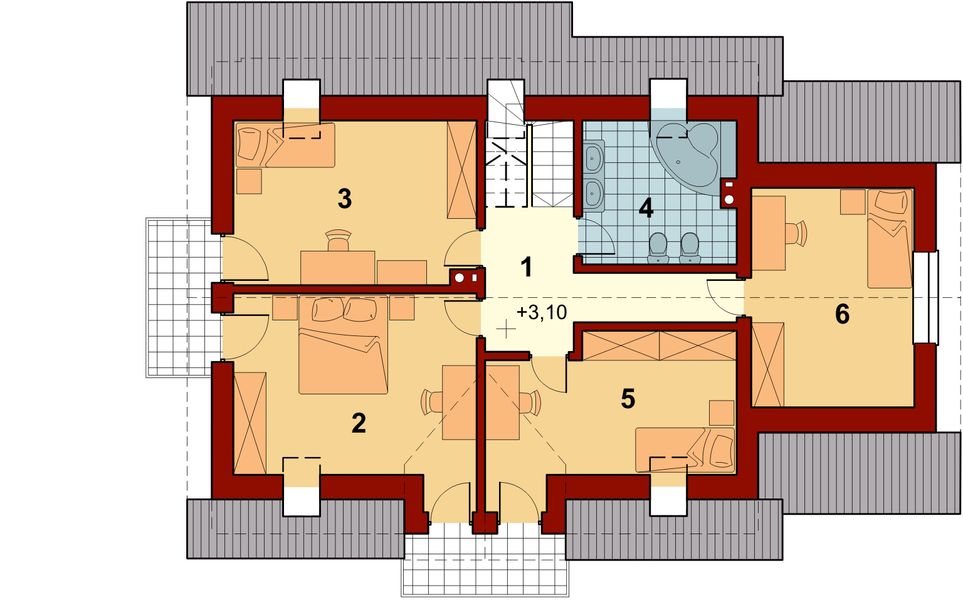 Poddasze projektu Sowa 7 z garażem