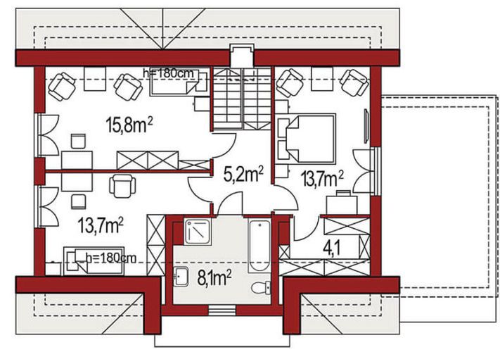 Poddasze projektu Maria B