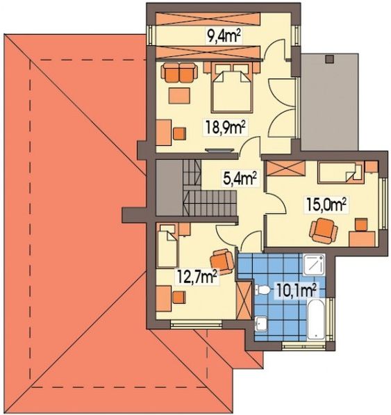 Poddasze projektu Michał paliwo stałe wersja A