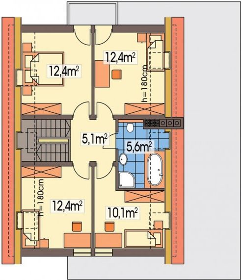 Poddasze projektu Alamo wersja A z wiatą paliwo stałe