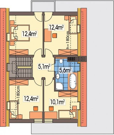 Poddasze projektu Alamo wersja B z pojedynczym garażem paliwo stałe