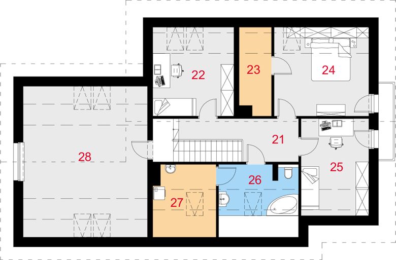 Poddasze projektu Asymmetricus I PG2