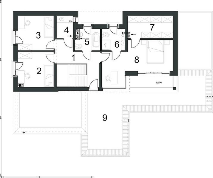 Piętro 1 projektu Komfortowy D15