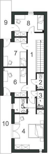Piętro 1 projektu Wąski D9