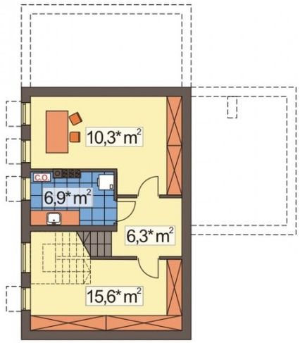 Piwnica projektu Borys wersja B z pojedynczym garażem