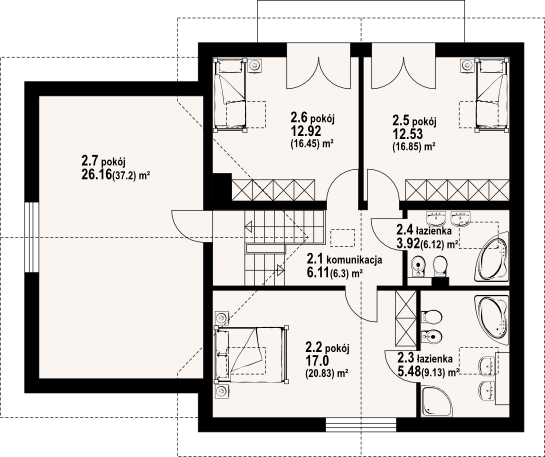 Poddasze projektu Boboszów 32
