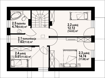 Poddasze projektu Osiek wąski 32