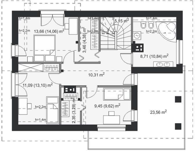 Poddasze projektu Aosta III Termo