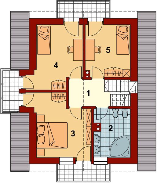 Poddasze projektu Baset 2 bez garażu