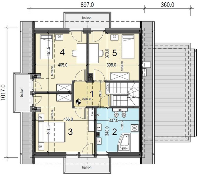 Poddasze projektu Baset 3 z garażem